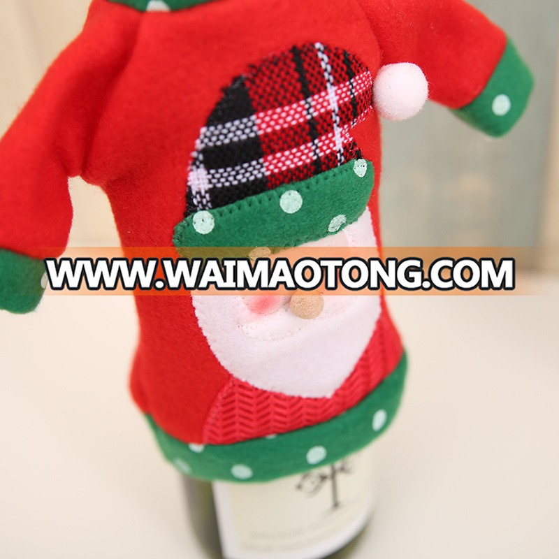 New Create Christmas Wine Bottle Cover Decorated Christmas Restaurant Holiday Supplier